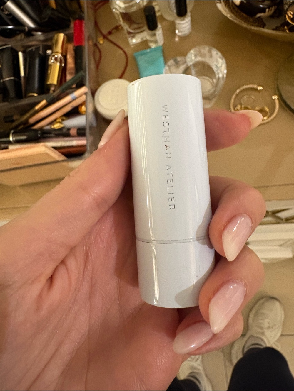 Westman Atelier hydrobalm tinted sheer lipstick in Cafe Creme